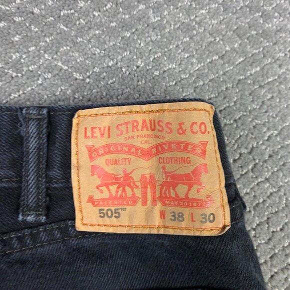 Levi's 505 Regular Leg Fit Straight Jeans Men's 38 x 30 Fit 36.5 x 29 Black 0260 - Picture 7 of 14